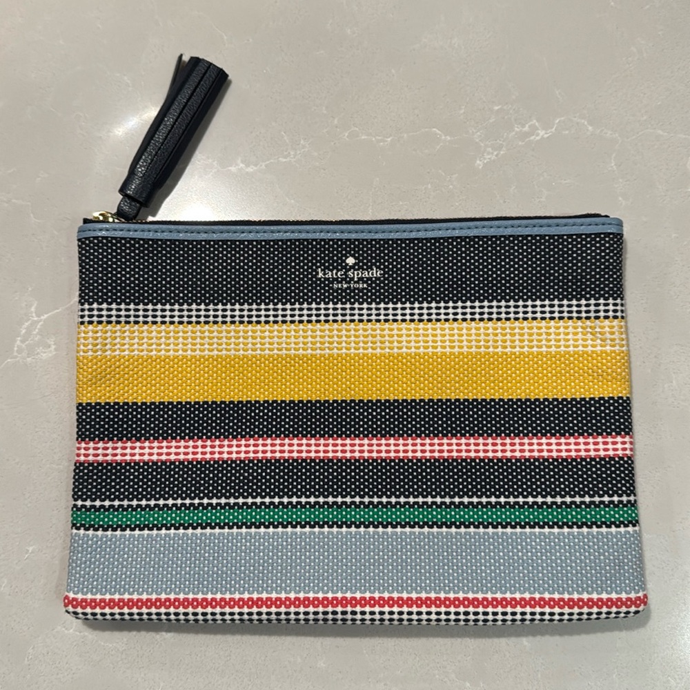 Kate Spade Ash Street Boardwalk Stripe Canvas Pouch